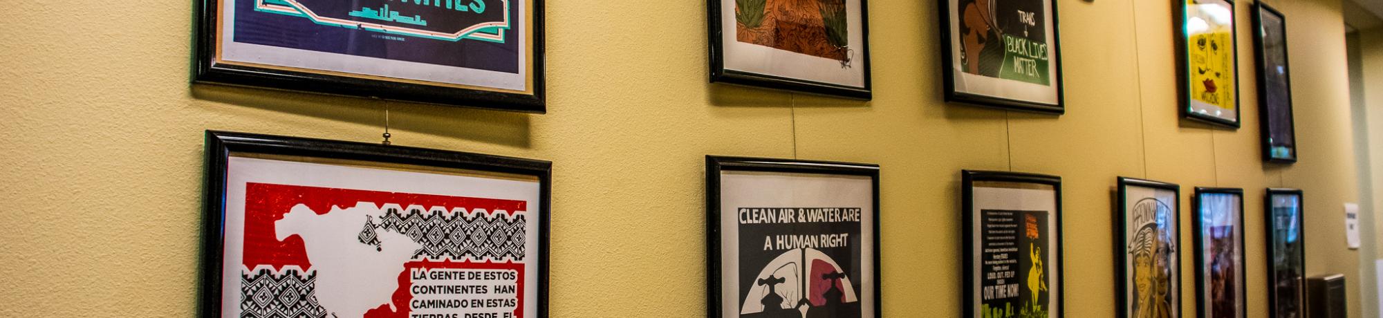 Image of gallery wall of posters 